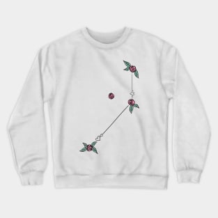 Pictor (The Easel) Constellation Roses and Hearts Doodle Crewneck Sweatshirt